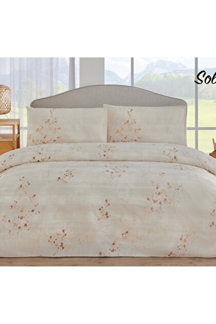 Nev Series -Beige Solidago New-Double Duvet Cover Set