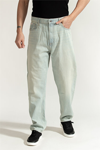 90S Taper Seaglass Jean Erkek Jean Pantolon Mavi