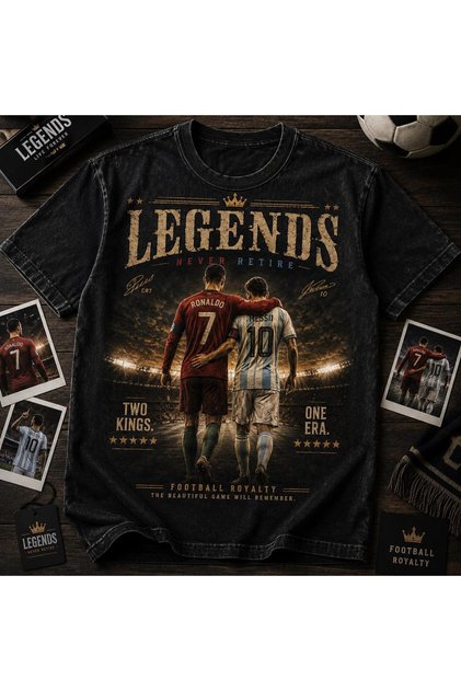 Messi & Ronaldo 2026 World Cup Washable Retro Unisex Oversize T-Shirt