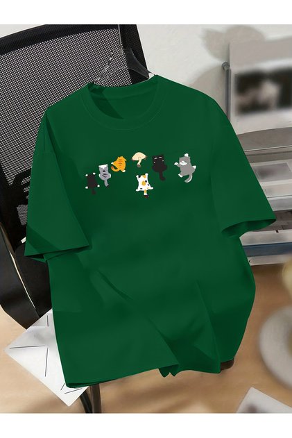 Unisex Naughty Cats Printed Design Tshirt