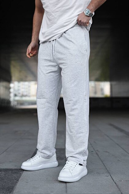 Men's Text Printed Jogger Pants with Elastic Waist A.Gray Sweatpants
