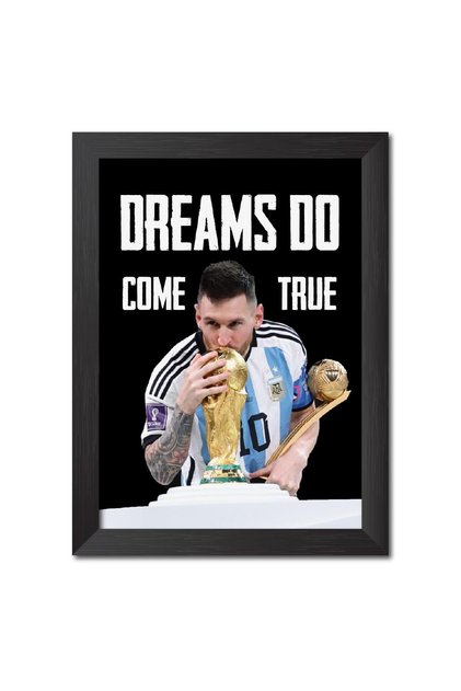Alayra Lionel Messi Poster Argentina World cup 2022 Moments Poster Framed Paintings with Black Frame
