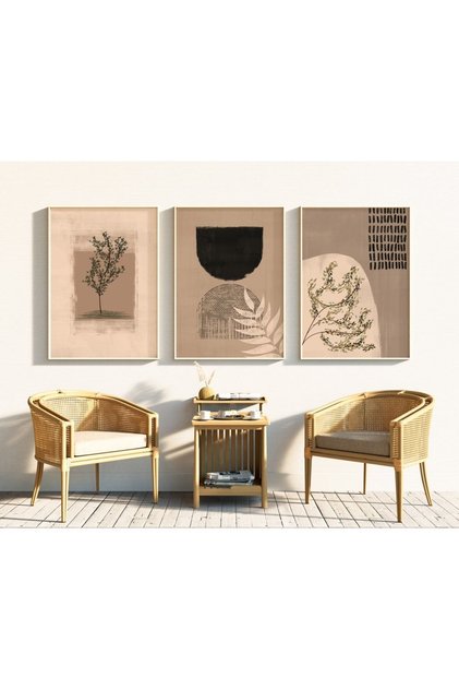 Framed Home Artwork 40x60cm Set of 3 Modern Wall Decor