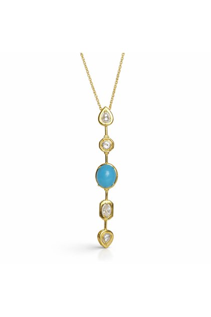 Lunaris Drop Ocean Gold Necklace