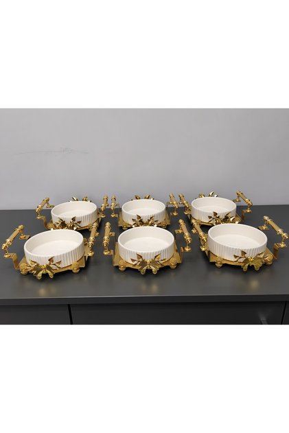 6-Piece Round Porcelain Presentation Bowl & Breakfast, Snack, Dessert, & Special Laser-Cut Bowl Set