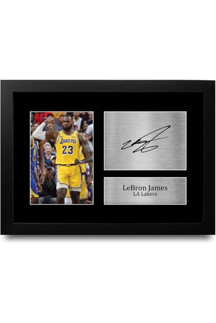 Lebron James Los Angles Lakers Gifts Printed Signed Autograph Picture for Basketball Memorabilia Fans - A4 Framed