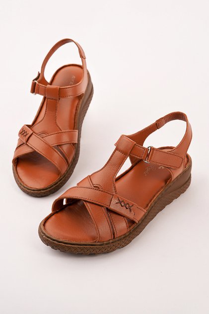 Vrp-115 Genuine Leather Velcro Strap Sandals
