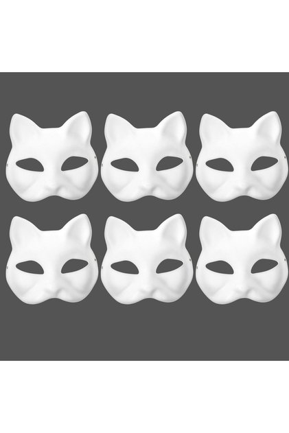 Set of 6 Cat Masks – Paintable Kids Masks – Fun Hobby Kit for Birthdays, Parties, and School Events