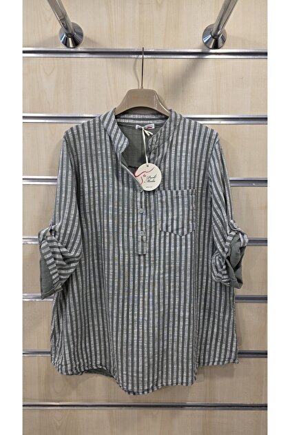 Italian Shirt with Line Pattern 100% Cotton