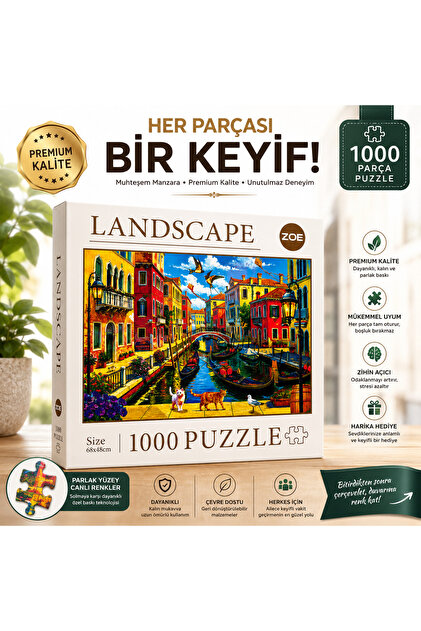 Zoe Venedik Rüyası 1000 Parça Manzara Puzzle (68x48 cm
