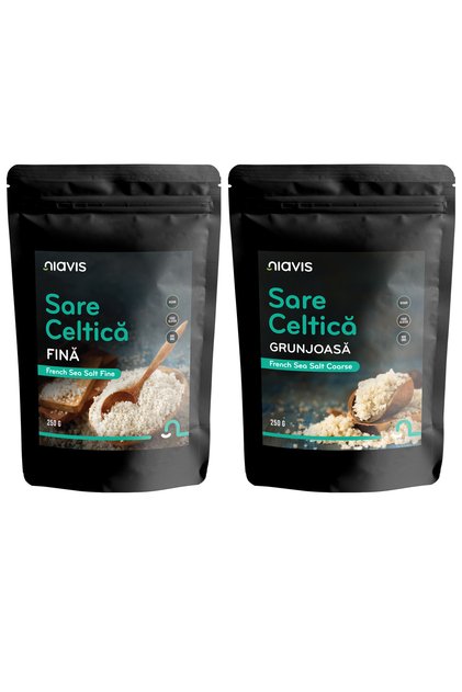 Pachet Sare Celtica Fina 250g + Sare Celtica Grunjoasa 250g