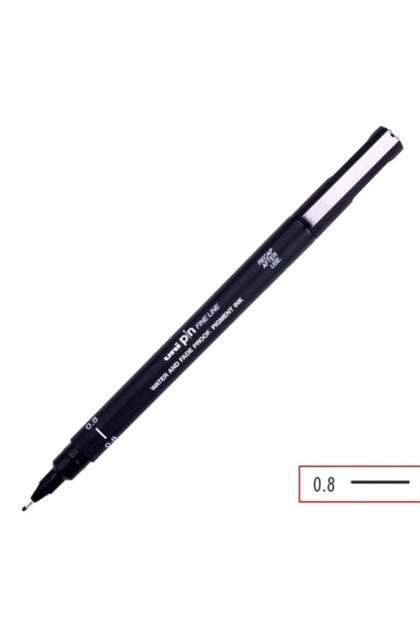 Unipin Fineline Acrylic Tip Pen 0.8 Black - 2 Pcs