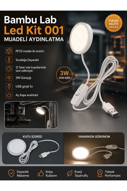 3D Yazıcı Led Kit 001 Aydınlatma 3D Yazıcı Lamba Kiti