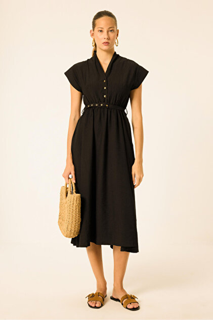 V-Neck Midi Length Jilet