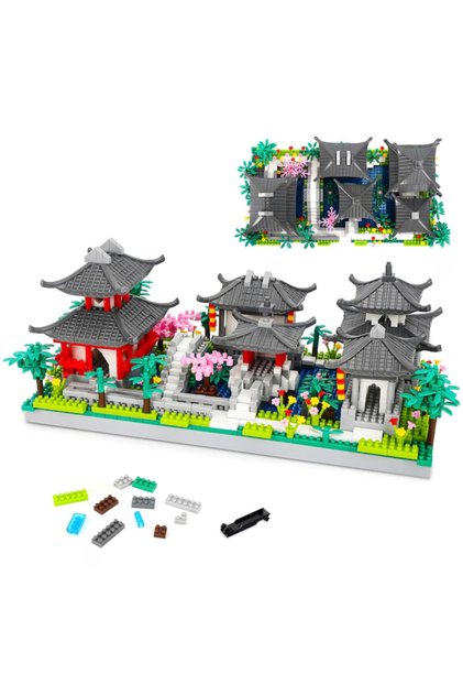 Set de blocuri de construcție, Simply Joy, Puzzle Grădină și Case, pentru băieți și fete, adulți și prieteni, 1625 piese