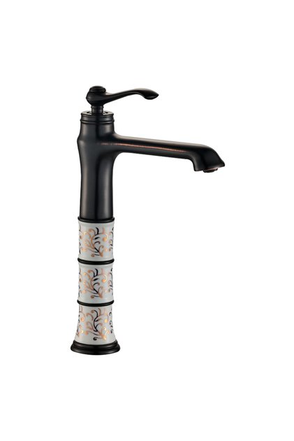 Victoria Porcelain Patterned Tall Bowl Kitchen Sink Faucet