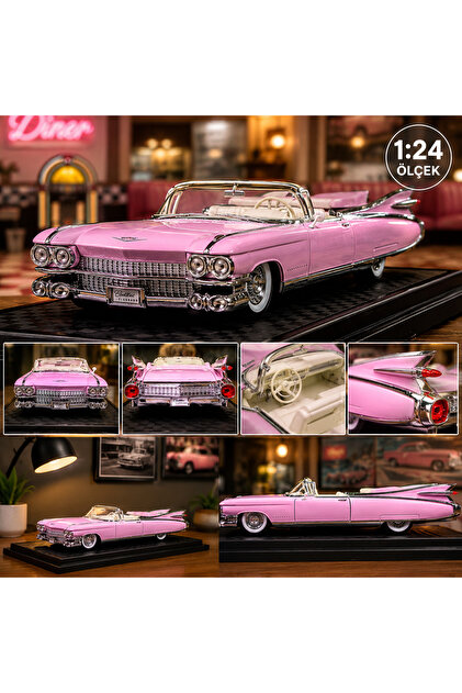 Cici Oyuncak 1:24 Ölçek Pembe Cadillac Eldorado 1959 Klasik Cabrio