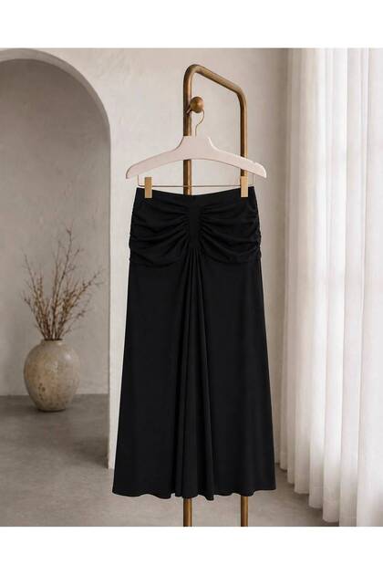 Women's Drawstring Detailed Combed Cotton Skirt