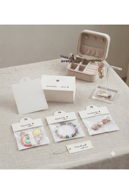 Premium White Jewelry Packaging Card 100 Pieces | Jewelry and Accessory Packaging Presentation Card