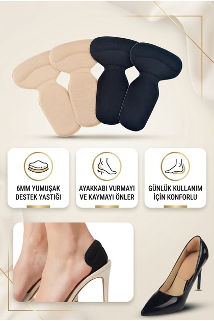 Ayakkabı Vurma Önleyici T Tipi Topuk Koruyucu Ped 6mm Yumuşak Destek Yastığı