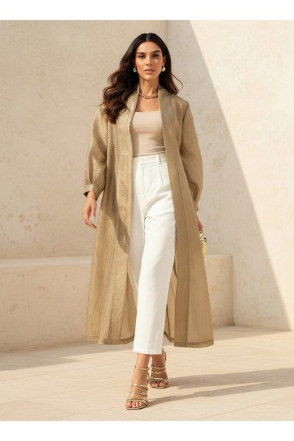 Longline Textured Open Front Kimono Shrug