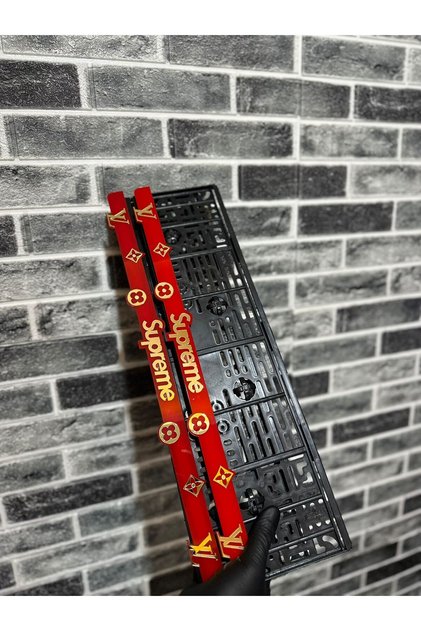 PLEKSİ KIRMIZI 2Lİ PLEKSİ OTO PLAKALIK SUPREM