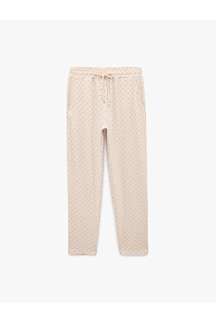 Beli Lace-Up Polka Dot Comfortable Fit Pajama Bottoms