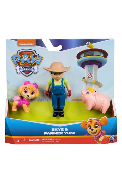 Set figurina si 2 animalute, Paw Patrol, Skye si Farmer Yumi, 20148173