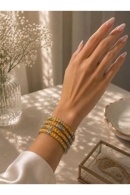 1 Piece Orange Blue Enamel Stainless Steel Bracelet Women's Modern Bracelet
