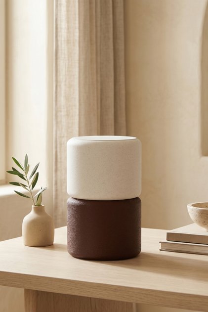 Fuzzy Minimalist Masa Lambası - Başucu Gece Işığı - Modern Dekoratif Abajur – Loş Ambiyans Aydınlatması