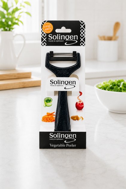 Solingen Vegetable and Fruit Peeler Stainless Steel Sharp Blade Ergonomic Potato Carrot Cucumber Apple Peeler