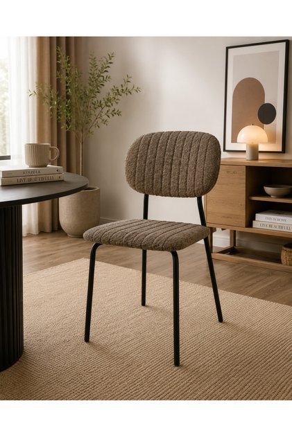 Modern Dining Chair with Luxurious Fabric Upholstery and Sturdy Metal Frame – Comfortable and Stylish Design for Kitchen, Dining Room, Restaurant, and Cafe – Dimensions: Width 50 X Depth 52 X Height 78 Cm, Seat Height 45 cm