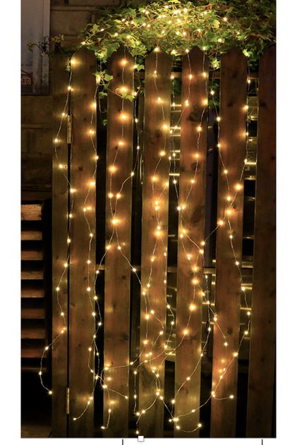 SOLAR- GÜNEŞ ENERJİLİ 2 METRE BOY 8 SARKITLI PİRİNÇ LED AĞAÇ SÜSÜ - GÜN IŞIĞI RENK