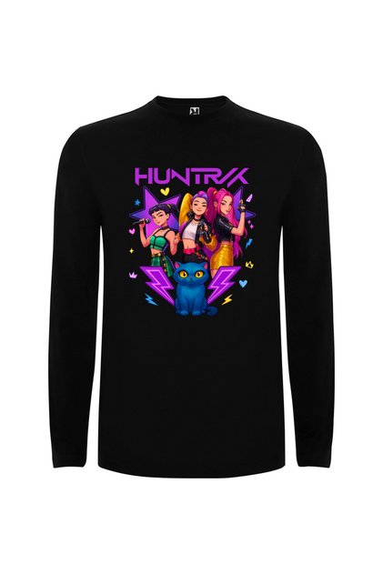 Tricou Unisex cu Maneca Lunga din Bumbac KPop Huntrix Demon Hunters