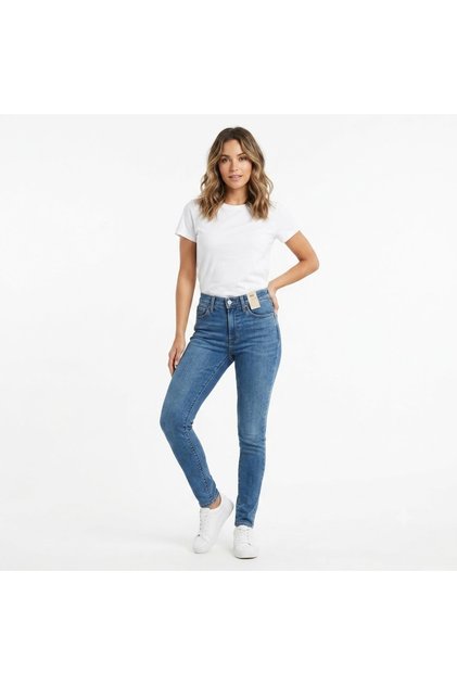 711 Skinny Fit High Lycra Stretchy Jean Women's Trousers Blue-0558