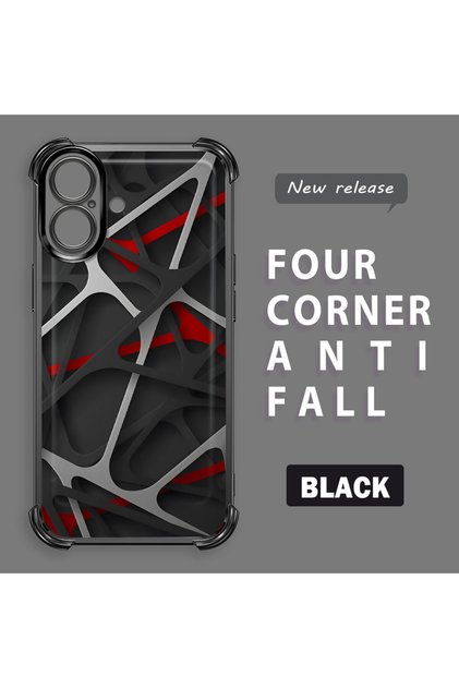 iPhone 16 Compatible Transparent Back Panel Four-Corner Reinforced Impact-Proof Glossy Edge Silicone Case