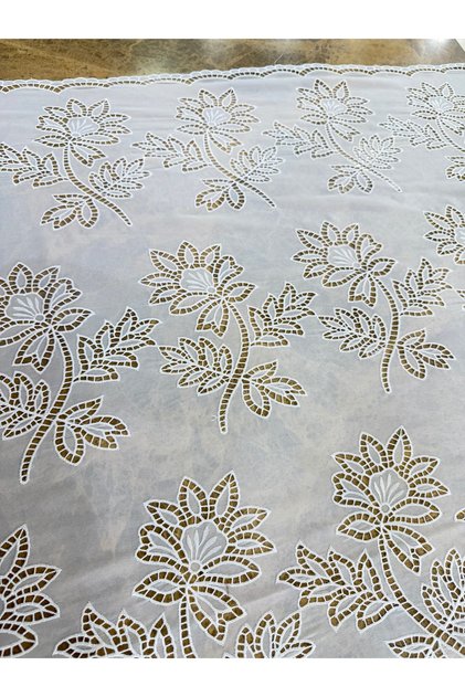 Sequin Corded Embroidered Chiffon Fabric |   Evening Dress & Designer Fabric (Brown - Black - White)
