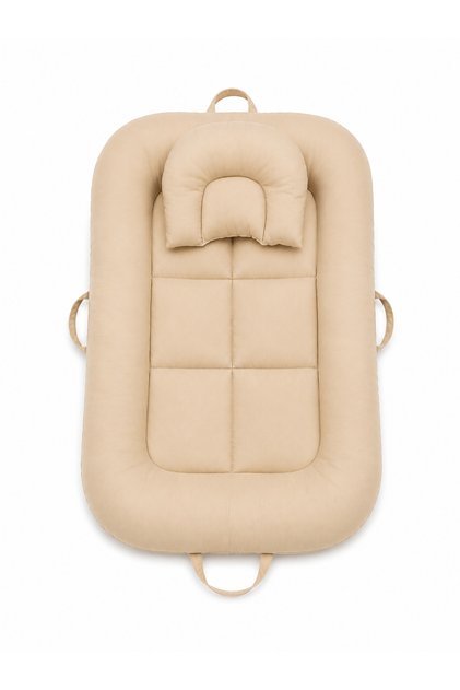 Quilted Baby Mat with Integrated Head Cushion and Carry Handles Washable 81X62Cm