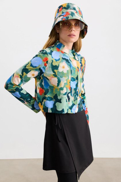 SOYUT FLORAL DİK YAKA MAYO