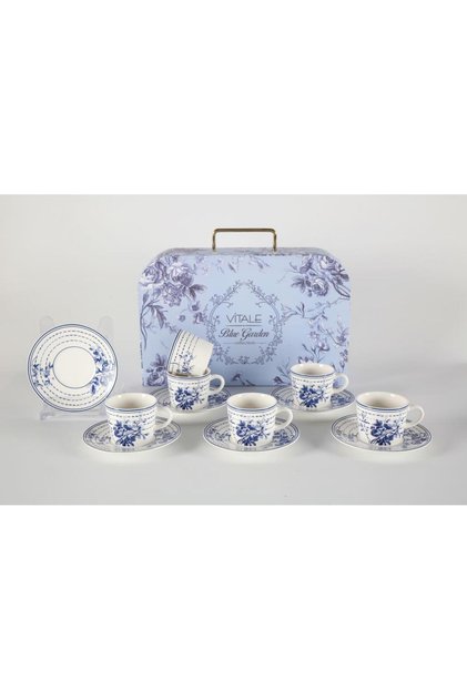 BLUE ROSE 6 KİŞİLİK TÜRK KAHVESİ FİNCANI