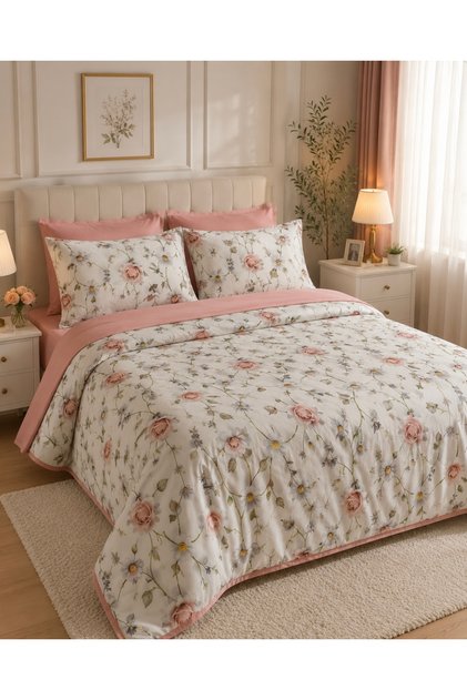Double Floral Pattern Duvet Cover Set Stylish and Elegant Design