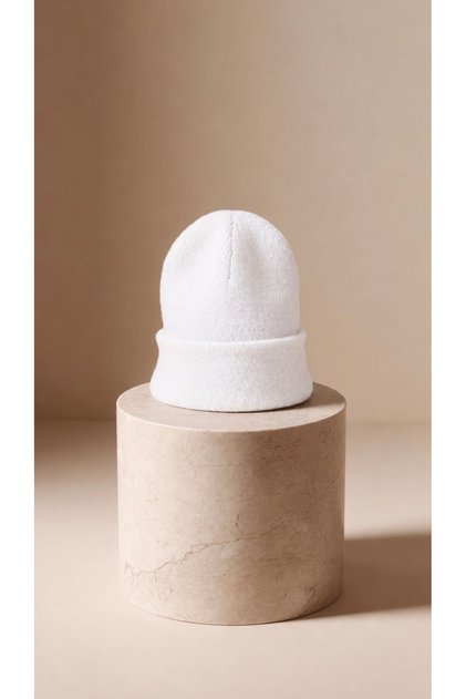 UNISEX TRİKO KATLAMALI LUX BEYAZ BERE
