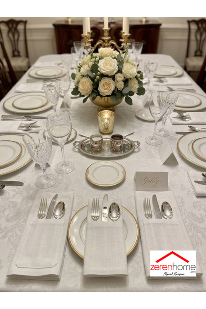 6 Pieces of White Glitter Fabric Spoon Holders, Stain-Resistant Cutlery Covers, Stylish Table Presentation Set