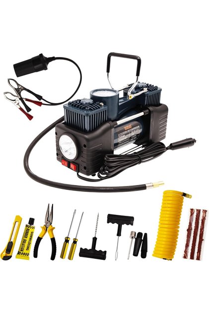 Portable Air Compressor 12V DC Car Tyre Inflator, 150 PSI High Pressure, 85L/Min Fast Inflation, Heavy Duty Motor with Carry Case, BN-HK107