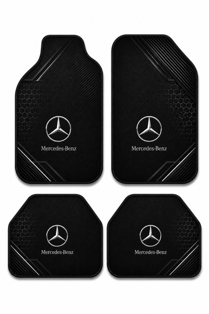 Mercedes Tasarımlı Universal Premium Araç İçi Oto Paspası 4'lü Set – Tüm Araç Modellerine Uyumlu– Tüm Araç Modellerine Uyumlu-Kaymaz DOT Taban