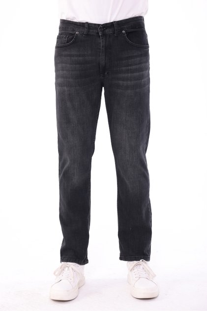 Men's Anthracite Regular Fit Jeans Denim Trousers Stretch Fabric Casual Comfortable Cut Denim Pants