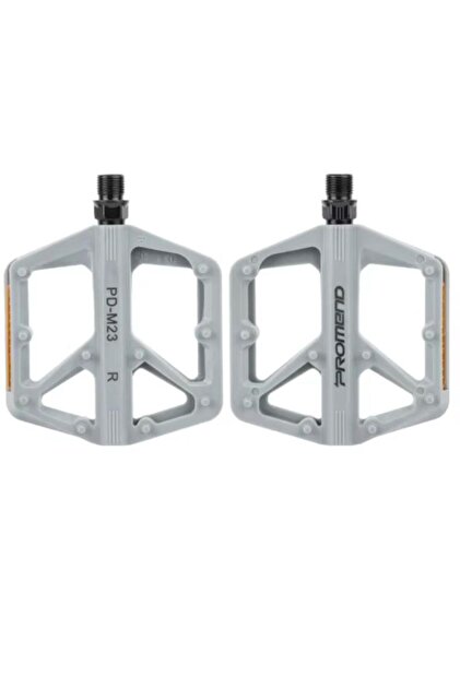 Promend Renkli Platform Pedal MTB Freeride Dirt Jump Kaymaz Plastik Pedal Gri Renk