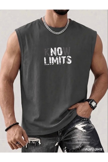 Black Earth Printed Men's Regular Fit Crew Neck Sports Sleeveless T-Shirt