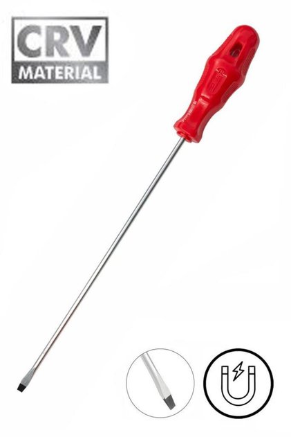 BAY-TEC MK4469 5x300 mm MIknatıslı Düz Şiş Tornavida | Uzun Gövde CRV Çelik Profesyonel Tornavida