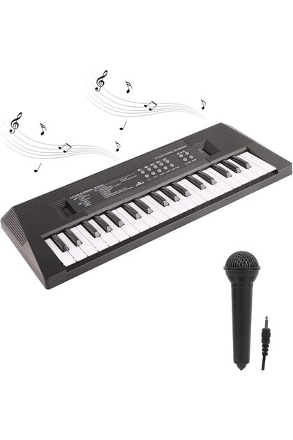Electric Music Piano, 37 Keys Electric Keyboard with Microphone Recording Function Multi Function Pi